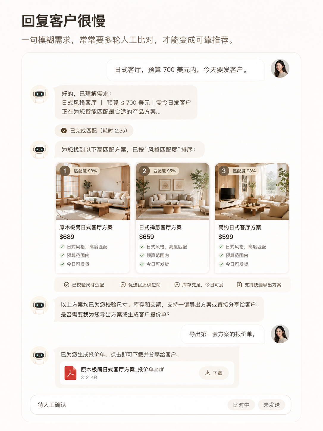 回复客户很慢展示图